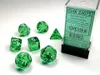 Chessex - Translucent - 7-Die Set - Green/White Produktbild-Vorschau 1