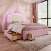 A child's bedroom with a pink bed, canopy, and teddy bear. Náhled obrázku produktu