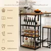 COSTWAY Bartisch mit Barhocker Set, 2 Personen Bartisch Set Produktbild-Vorschau 4