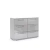 Kommode Megy – 6 Schubladen – Hochglanz Grau – 108×81×40 cm Produktbild-Vorschau 1