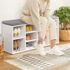 Weiße Schuhbank mit Sitzkissen - L104 cm Produktbild-Vorschau 12