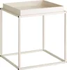 A white side table with a tray top is shown against a white background. Produktbild-Vorschau