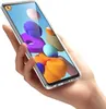 A hand holding a clear phone case with a colorful abstract image on the phone screen. Produktbild-Vorschau