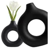 Vase décoratif design, noir, style moderne, minimaliste, Voir les images du produit 2