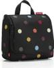 A black toiletry bag with colorful polka dots. Produktbild-Vorschau