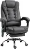A black ergonomic office chair with a footrest and massage function is shown against a white background. Náhled obrázku produktu