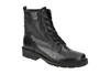 A black leather lace-up boot is shown against a white background. Produktbild-Vorschau