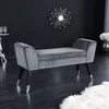 Design Sitzbank SCARLETT 90cm grau silber Samt Produktbild-Vorschau 1