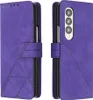 Galaxy Z Fold3 Hülle, Schlank Prägung Flip Leder Produktbild-Vorschau 1