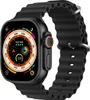 A smartwatch with a black band and a detailed watch face displaying navigation and health information. Anteprima dell’immagine prodotto