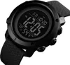 A close-up shot of a black digital sports watch against a white background. Produktbild-Vorschau