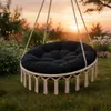 Okrągła Poduszka na Huśtawkę Wiszącą 130 cm - Czarna, Podgląd zdjęcia produktu 3