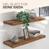 Two wooden shelves mounted on a wall, decorated with a plant, a vase, and books. Produktbild-Vorschau