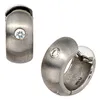 Ohrringe Creolen rund Diamant Brillant 950 Platin matt Produktbild-Vorschau 2