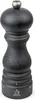A black wooden pepper grinder with a silver top. Produktbild-Vorschau