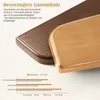 Couchtisch aus gehärtetem Glas & Massivholz, Ø80cm Produktbild-Vorschau 5