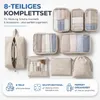 8er Set Kofferorganizer beige mit Kosmetiktasche und Produktbild-Vorschau 5