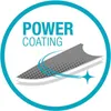 A graphic illustrating the "Power Coating" feature of a product, showing layers and a stylized representation of the coating. Produktbild-Vorschau