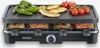 A Severin raclette grill with food on top and in the trays. Voir les images du produit