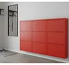 Pisa Schuhschrank mit 9 Klappen/Türen in Metall rot. Fertig Produktbild-Vorschau 5