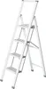 A white step stool with four steps is shown against a white background. Náhled obrázku produktu