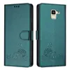 A teal flip case wallet for a Samsung Galaxy J6 2018 is shown from the front and back. Náhled obrázku produktu