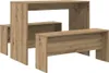 A dining table and bench set made of wood-look material, shown against a white background. Náhled obrázku produktu