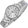 A close-up studio shot of a silver Casio watch with a white face. Produktbild-Vorschau