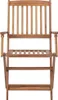 A front view of a wooden folding chair. Produktbild-Vorschau