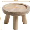 Tabouret de jardin en bois à trois pieds - env. Ø 20 cm x Voir les images du produit 2