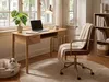BELIANI Schreibtisch Hellbraun MDF 140 x 50 cm mit Produktbild-Vorschau 4