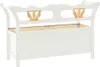 A white wooden storage bench with a natural wood lid, shown against a white background. Náhled obrázku produktu