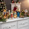 XL Weihnachtskrippe Figuren Set - 10-teilig - Krippen Stall Produktbild-Vorschau 6