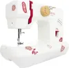 A white sewing machine with decorative stickers. Produktbild-Vorschau