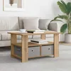 vidaXL Mesa de centro de estilo artesanal, roble, 77 x 55 x Vista previa de la imagen del producto 2