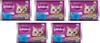A collage of five identical packages of Whiskas cat food. Produktbild-Vorschau