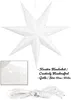 A white paper star lantern with a cord and plug. Produktbild-Vorschau