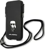 A black phone case with a Karl Lagerfeld character design and a lanyard. Anteprima dell’immagine prodotto