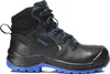 A single black and blue work boot is shown against a white background. Produktbild-Vorschau