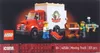 A LEGO Icons Moving Truck set is displayed on a black background, with the product packaging visible at the bottom. Náhľad obrázku produktu