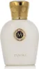 A white perfume bottle with a gold cap and a circular emblem on the front. Anteprima dell’immagine prodotto