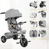 Dreirad 4in1 Kinderdreirad mit Schubstange,Buggy Fahrrad Produktbild-Vorschau 2