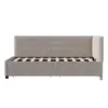 A bed frame with a slatted base, shown from the side. Anteprima dell’immagine prodotto