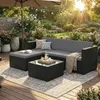 SONGMICS (5-tlg) Gartenlounge-Set, Tisch, Fußhocker und Produktbild-Vorschau 4