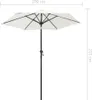 vidaXL Ombrellone bianco sabbia 200 x 224 cm alluminio Anteprima dell’immagine prodotto 12
