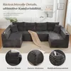 Cord-Sofa U-Form Wohnlandschaft mit Federkern U-förmiges Produktbild-Vorschau 5