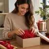 Rot Papierfüllmaterial 100 g – Dekofüllung für Geschenkkörbe, Boxen & Pakete Produktbild-Vorschau