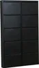 A black shoe cabinet with 10 doors. Voir les images du produit
