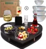 Couchbar Snackbox Herz in Schwarz mit 4 Glasschalen | Produktbild-Vorschau 1