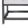 Close-up view of the lower part of a wooden furniture piece, showing its frame and shelves. Anteprima dell’immagine prodotto